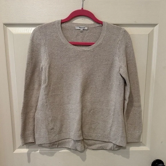 Madewell Riverside cream textured sweater, medium - Picture 2 of 7